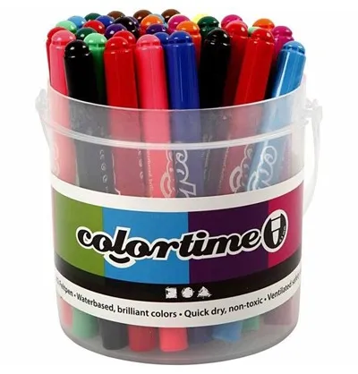 Creativ Company Bucket with 42 Jumbo pens 12 colors